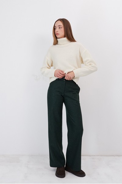 Штани вовна на підкладці смарагдовий (БР 87)